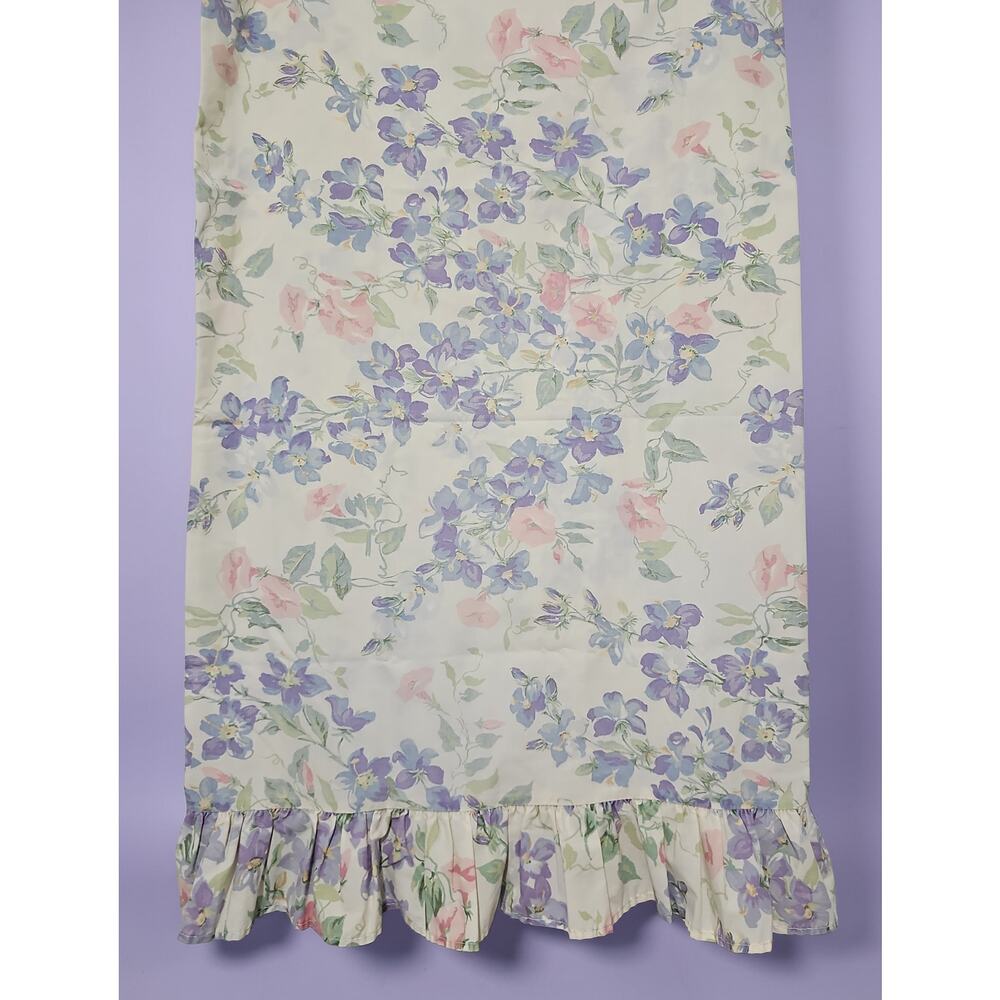Vintage Floral Pillowcase Standard Size Ruffle Cottagecore Shabby Chic Pastel
